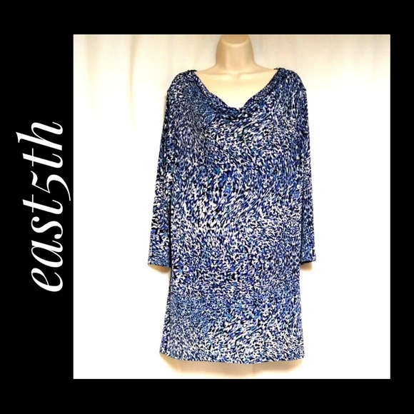 East5th Tunic Blue Multicolor 3/4 Sleeves Size XL